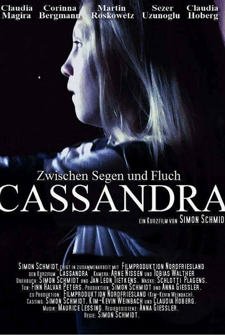 Ein blondes Mädchen ist auf dem Filmplakat des Kurzfilms Cassandra zu sehen